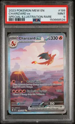 CHARIZARD EX 2023 POKEMON MEW EN #199 PSA 9 MINT SIR SPECIAL ILLUSTRATION RARE - Image 1