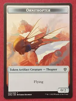 Magic The Gathering DOMINARIA UNITED ORNITHOPTER token card MTG - Image 1