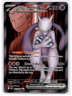 Team Rocket's Mewtwo ex 213/182 Destined Rivals Ultra Rare Near Mint Pokemon - Image 1