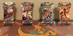 Pokemon TCG Paradox Rift Sleeved Booster Pack Set - 4 PACKS 1 Of Each ART - Image 1