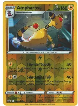 Ampharos 49/198 Chilling Reign Reverse Holo Rare Pokemon Card TCG 049/198 - Image 1