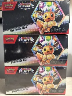 LOT OF 3 Pokemon Prismatic Evolutions Surprise box Brand New Sealed - Image 1