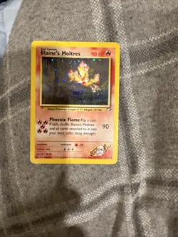 Pokemon TCG Blaine's Moltres Gym Heroes Holo Card 1/132 Unlimited Rare - Image 1