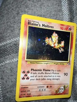Pokemon TCG Blaine's Moltres Gym Heroes Holo Card 1/132 Unlimited Rare - Image 3