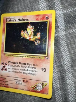 Pokemon TCG Blaine's Moltres Gym Heroes Holo Card 1/132 Unlimited Rare - Image 4