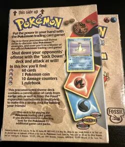New Sealed Vintage 1999 Pokemon Trading Card Game Fossil Lockdown Theme Deck 742818060776 - Image 2