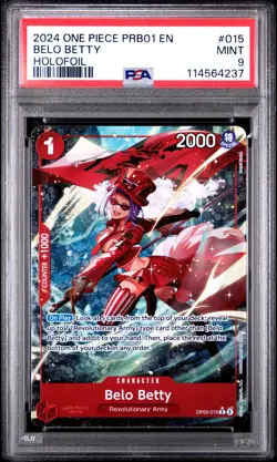 PSA 9 Belo Betty 015 Holofoil 024 One Piece Prb01 One Piece Card The Best- - Image 1
