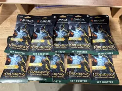 MAGIC THE GATHERING LORD OF THE RINGS SET BOOSTER PACK LOT (x10) FACTORY SEALED - Image 1