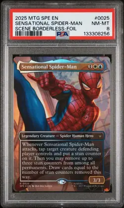 2025 MTG MARVEL'S SPIDER-MAN ETERNAL #0025 SENSATIONAL SPIDER-MAN PSA 8 - Image 1