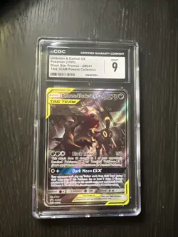 CGC MINT 9 Pokemon Umbreon & Darkrai GX Black Star Promo SM241 POWERS Collection - Image 1