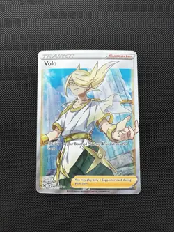 Pokemon TCG Volo Trainer Ultra Rare Full Art Holo Card Lost Origin 196/196 - Image 1