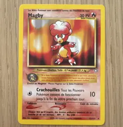 Pokemon Magby 30 HP Rare Neo Genesis 23/111 Basic Regular Unlimited French 2000 - Image 1