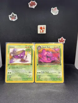 Grimer 57/82 & Dark Muk 41/82 Uncommon Team Rocket Pokemon 1st Edition - Image 1