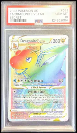 🔥🔥🔥POKEMON GO DRAGONITE VSTAR 2022 SECRET #081 - GRADED PSA 10 - Image 1