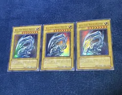 3 Blue-Eyes White Dragon NM Starter Deck Kaiba Sdk Playset Yugioh Matching Print - Image 1