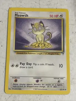 Legendary Collection 53/110 Meowth Pokemon Card - Image 1