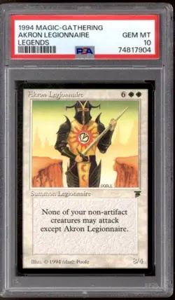 Magic MTG Legends Akron Legionnarie PSA 10 GEM MINT POP 11 - Image 1