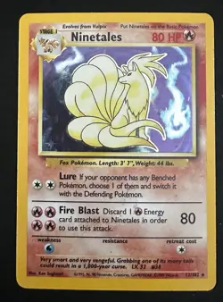 Ninetales 12/102 Holo Rare Base Set Unlimited Pokemon 1999 - Image 1