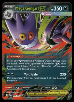 Mega Gengar ex 056/094 Double Rare Phantasmal Flames Pokemon Holo Near Mint - Image 1