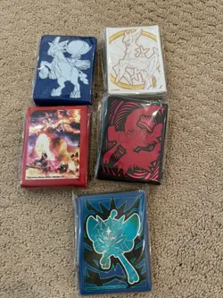 Pokemon TCG Card Sleeve Lot 5 Five ETB 60 Sleeve Packs - Image 1