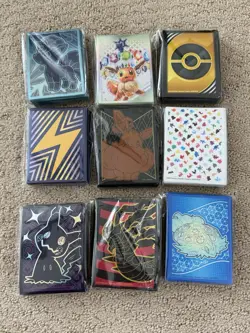 Pokemon TCG Card Sleeve Lot 9 NINE ETB 60 Packs 151 Prismatic Paldean Fates - Image 1