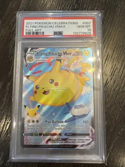 2021 POKEMON CELEBRATIONS #007 FULL ART FLYING PIKACHU VMAX PSA 10 - Image 1