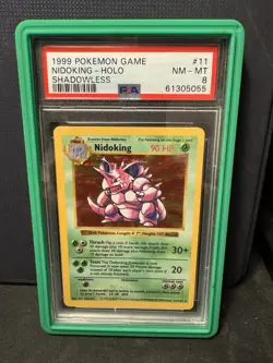 Pokemon TCG Nidoking Shadowless Base Set PSA 8 - Image 1