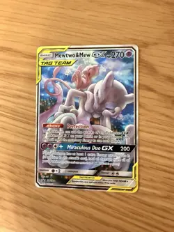 Pokemon TCG Mewtwo & Mew GX SM191 Tag Team Black Star Promo Sun & Moon - Image 1