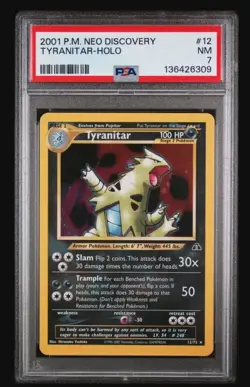 2001 NEO DISCOVERY #12/75 TYRANITAR HOLO PSA 7 Pokemon - Image 1