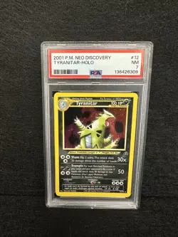 2001 NEO DISCOVERY #12/75 TYRANITAR HOLO PSA 7 Pokemon - Image 2