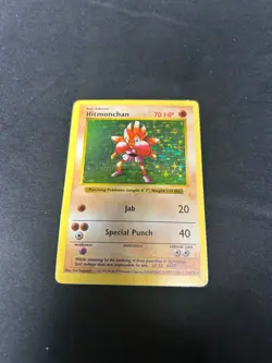 Pokemon TCG Hitmonchan Base Set 7/102 Holo Shadowless Holo Rare - Image 1