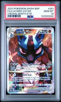 PSA 10 LUCARIO VSTAR SWSH291 BLACK STAR PROMO CROWN ZENITH ETB POKEMON 😍 - Image 1