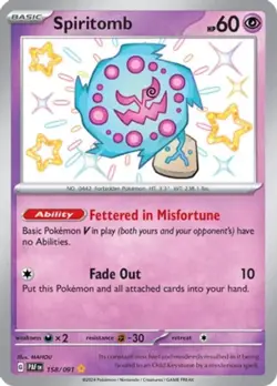 Spiritomb - 158/091 - Shiny Rare NM-Mint Pokemon SV04.5 - Paldean Fates - Image 1