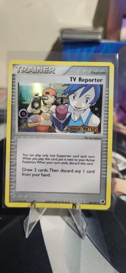 TV Reporter 82/101 EX Dragon Frontiers Reverse Holo Stamped Pokemon Card TCG - Image 1