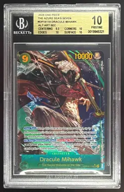 2026 One Piece Azure Sea's Seven Dracule Mihawk #OP14-119 SEC ALT ART BGS 10 - Image 1
