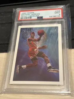 1990-91 NBA Hoops - Art Card Team Checklist Michael Jordan #358 - Image 1