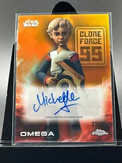2025 Topps Chrome Star Wars OMEGA Gold Autographed Card 37/50 - Image 1