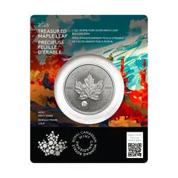RCM 1 oz Treasured Silver Maple Leaf - Wolf Privy Mark, UNC Original Card (2026) - Image 3
