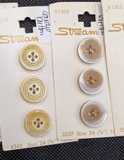 Vintage Assortment Buttons On Cards Lot of 91 Streamline Size 24 - Image 5