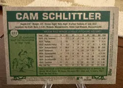 Cam Schlittler (RC) #222 BASE CARD - 2026 Topps Heritage - NY Yankees - Image 2