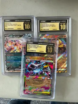 Lot of (3) Pokemon Charizard CGC 10 PRISTINE Cards - Image 1