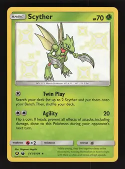 Scyther SV1/SV94 Pokemon Hidden Fates Holo Card - Image 1