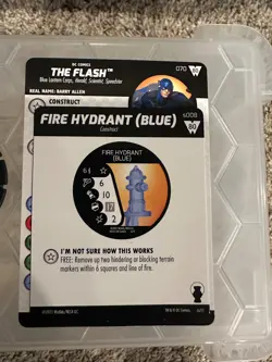HeroClix Wonder Woman 80th Series -The Flash 070 Fire Hydrant (Blue) s008w/Card - Image 2
