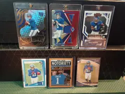 Giants 12 Card Lot- Jaxson Dart MEM, Cam Skattebo, Malik Nabers, Daniel Jones... - Image 1