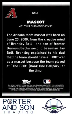 Baxter the Bobcat Mascots 2023 Topps Big League #M-1 Diamondbacks Baseball Card - Image 2