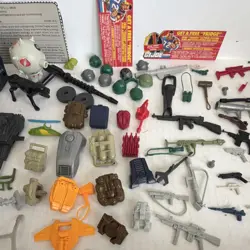 GI Joe Action Figures Mixed Lot with Accessories, Weapons, Parts & File Cards - Image 4