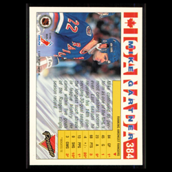 Mike Gartner #384 1993 Topps Premier New York Rangers Hockey Card NHL NM - Image 2