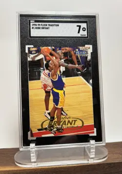 1998-99 Fleer Tradition Kobe Bryant Michael Jordan #1 SGC 7 Basketball Card - Image 1