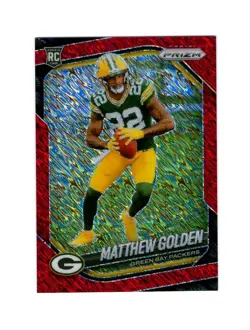 MATTHEW GOLDEN PACKERS 2025 PRIZM RED SHIMMER CARD /49 - Image 1