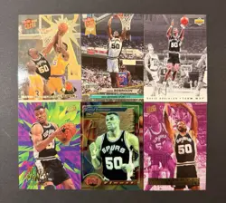 David Robinson 6 Card Lot HOF Spurs Inserts Ultra Topps Finest MVP Admiral NBA - Image 1